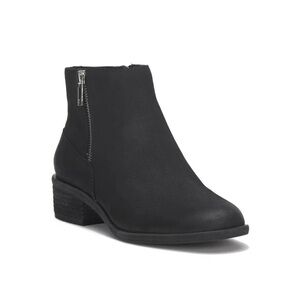 Lucky Brand Baelee Black Leather Double Zip Ankle Bootie SZ 7 $139 NEW